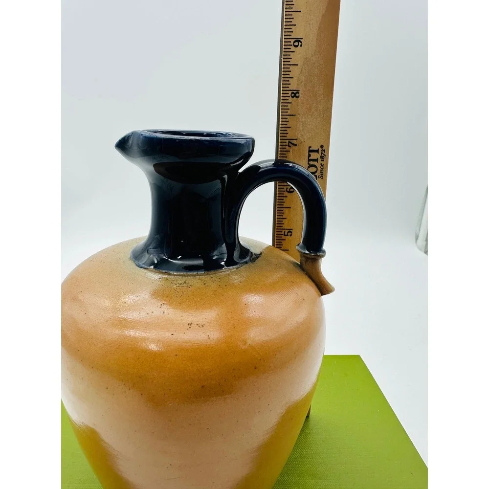 Royal Doulton 4894 Antique Stoneware Whiskey Jug Cobalt Blue Tan Salt Glaze